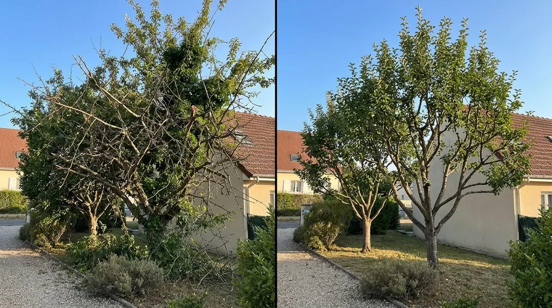 Comment intervenir sur un arbre dans un jardin en pente ou clos du centre ancien de Blois ?